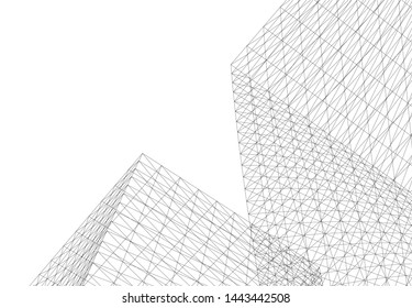 concept architecture 3d vector illustration