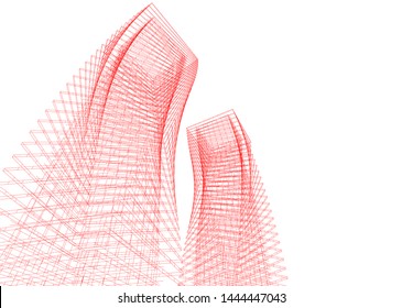 concept architecture 3d vector illustration