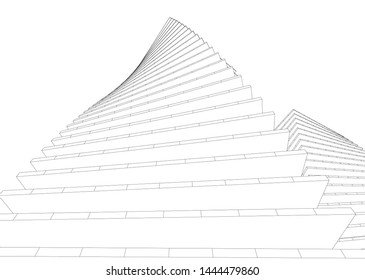 concept architecture 3d vector illustration