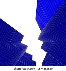 Concept architecture buildings, 3d illustration