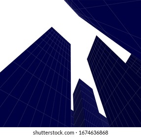 Concept architecture buildings, 3d illustration