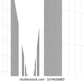 Concept architecture buildings, 3d illustration