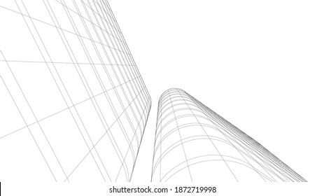 Concept architecture buildings 3d illustration