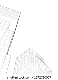 Concepto arquitectura edificios 3d ilustración