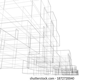 Concept architecture buildings 3d illustration