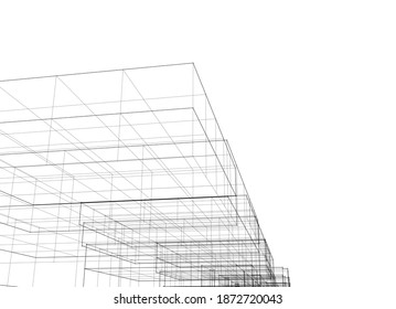 Concept architecture buildings 3d illustration