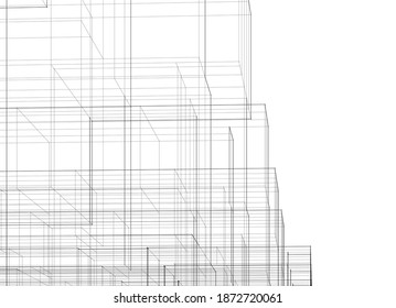 Concept architecture buildings 3d illustration