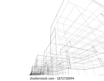 Concept architecture buildings 3d illustration
