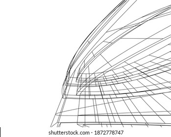 Concepto arquitectura edificios 3d ilustración