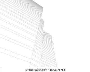 Concept architecture buildings 3d illustration