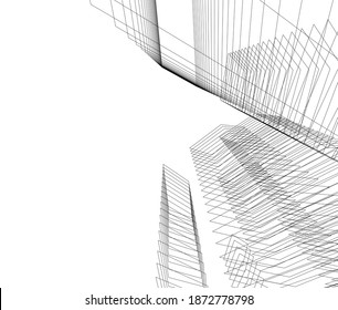 Concept architecture buildings 3d illustration