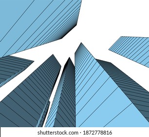 Concept architecture buildings 3d illustration
