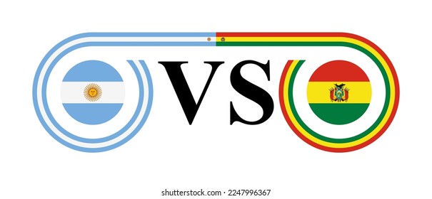 the concept of argentina vs bolivia. vector illustration isolated on white background