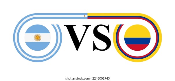 the concept of argentina vs colombia. vector illustration isolated on white background