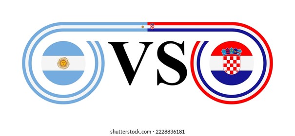 the concept of argentina vs croatia. vector illustration isolated on white background