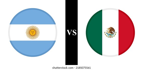 the concept of argentina vs mexico. flags of argentinian and mexican. vector illustration