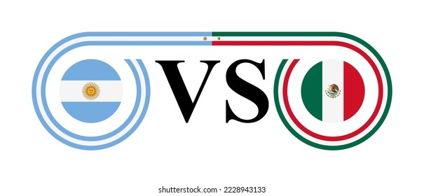 the concept of argentina vs mexico. vector illustration isolated on white background