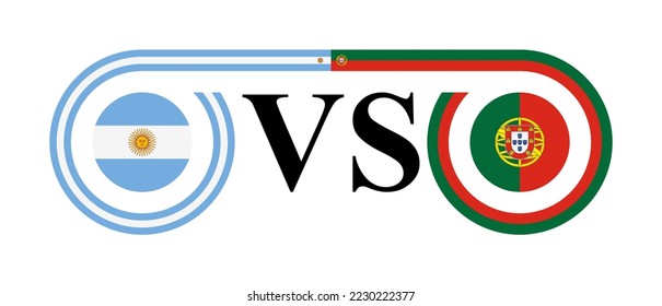 the concept of argentina vs portugal. vector illustration isolated on white background