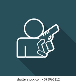 Concept of armed man