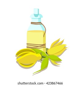 the concept of aromatherapy and spa with ylang ylang essential oil