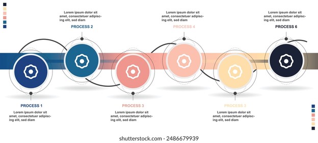 Concept of arrow business procress model. graphic elements. Timeline presentation. Infographic design layout.