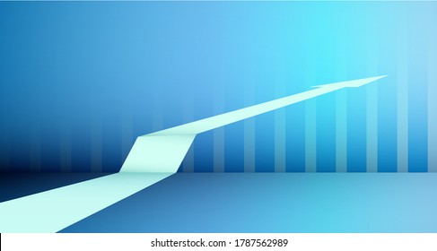 concept, arrow points up path to success. Growth of company financial indicators. Return on investment. profit increase graph. Banner flat style vector illustration