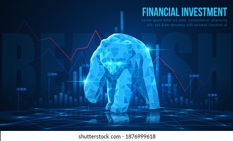 Concept art of Bearish in futuristic idea suitable for Stock Marketing or Financial Investment