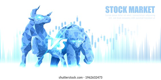 Concept art of Bullish and Bearish Stock Market suitable for Stock Marketing or Financial Investment