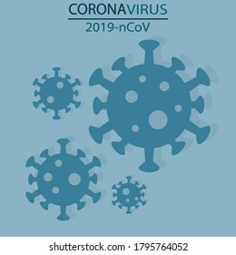 Concept art coronavirus. Virus from China. A viral cell. A worldwide pandemic. Informing about covid-19. Pattern leaflets. Virus cell icon.