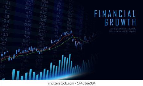 Concept art of financial growth in futuristic idea suitable for Growth Business or Financial technology investment