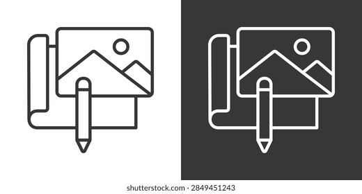 Concept Art Icon Set Vector Collection Isolated In Black And White