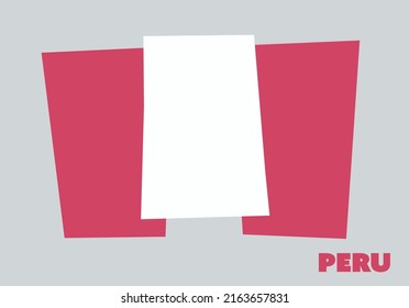 Concept art of Peru flag in vector. Reinterpretation of the Peruvian symbol, illustration. Handmade. South America, country, soccer, world politics, machu picchu, Lima, diversity. Fun design