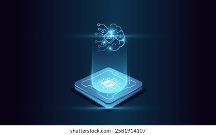 The Concept of Artificial intelligence, Abstract digital futuristic design. the artificial intelligence concepts.