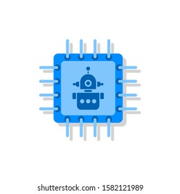 Concept of Artificial Intelligence AI, Machine learning and robotics. Flat illustration. Isolated. 