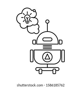 Concept of artificial intelligence AI, and robotics. Flat illustration. Isolated on white background. 