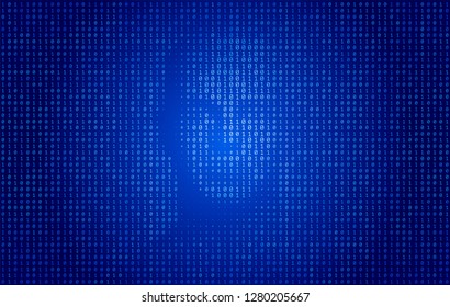 concept of artificial intelligence or AI, shape of a man created by a binary code