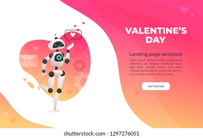 Concept of Artificial Intelligence, futuristic cyberpunk design, cyborgs work on surrealistic project, modern nano technology for website and mobile website. Landing page template