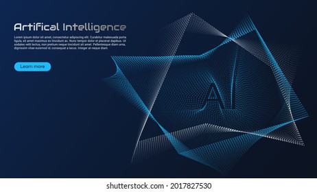 Concept, artificial intelligence, high technologies of the future. Vector illustration with abstract elements. Design template for web banner and social media. Copy space