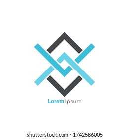 Concept association, alliance, unity, teamwork. Abstract knot vector logo design template.