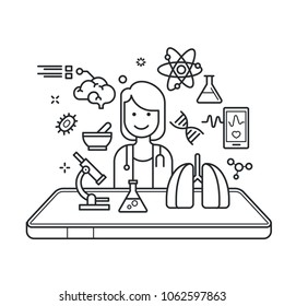 The concept of augmented reality in medical and science.