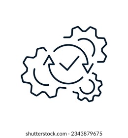 The concept of automatic process mode. Vector icon isolated on white background.