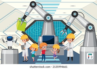 Concept of automation industry illustration