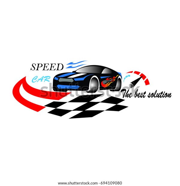 Concept automotive logo design with black\
badge of sports vehicle. Vector\
illustration