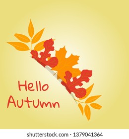 Concept of autumn. Designer blank for a banner with autumn leaves with space for text