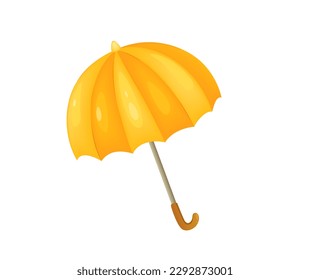 Concept Autumn forest umbrella rain. This illustration depicts a bright yellow umbrella that is perfect for a rainy autumn day. Vector illustration.