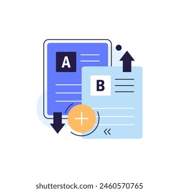 Concepto de pruebas A B, Comentarios del usuario, corrección de errores, proceso de comparación, desarrollo de aplicaciones móviles y de escritorio