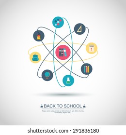 Concept. Back to school. Flat design. vector illustration