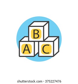 Concept back to school icon 3d isometric. School and back to school background, school supplies, concept education, symbol knowledge, 3d cubic isometric, learn and study isometric illustration