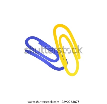Concept Back to school paperclip. This illustration features a flat and colorful design with a vector concept that showcases a cartoon school paperclip. Vector illustration.