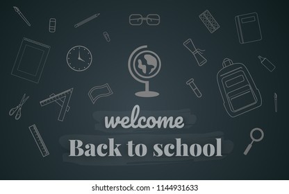 Concept back to school. Ready to apply to your design. Vector illustration.